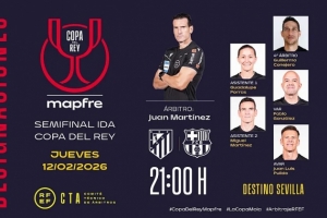 国王杯半决赛首回合马竞战巴萨裁判：胡安·马丁内斯执法