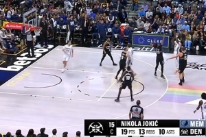 信手拈来！约基奇助攻小哈达威三分命中 三节砍19分13板10助三双