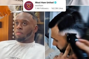 终结曼联四连胜！西汉姆赛后晒球员理发视频，调侃曼联球迷蓄发哥