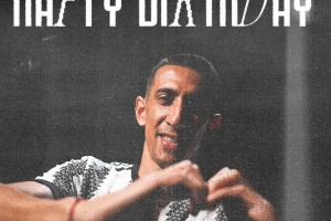 尤文官推晒照祝迪马利亚38岁生日快乐，曾为球队贡献8球7助