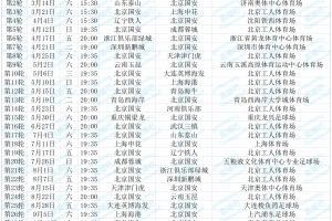 北京国安2026赛季中超赛程：第2轮起连战泰山、申花、铁人、蓉城