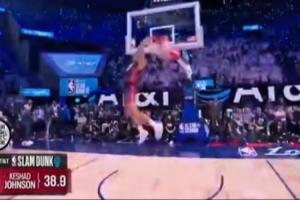 凯沙·约翰逊第二扣：平平无奇背扣45.4分 总分第二进决赛