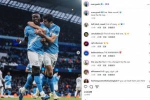 解锁曼城生涯处子球！格伊社媒庆祝：首球！下一轮！我爱足总杯