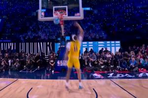 你跳了吗？海斯超低起跳完成换手勉扣！但得到47.2分！