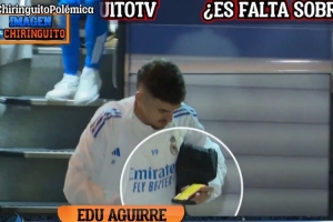 六台：皇马中场塞巴略斯抵达里斯本酒店时观看巴萨比赛