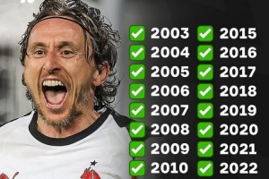 足坛常青树！40岁莫德里奇连续24年破门，2003年至今未间断