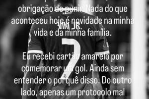 维尼修斯：发生的一切都不是新鲜事 因进球庆祝染黄我至今不理解