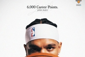 场均10.5分7.3篮板3.3助攻！哈特迎里程碑 生涯得分突破6000