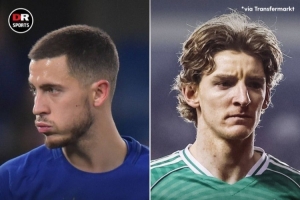 戈登本赛季9场欧冠比赛打进10球，追平阿扎尔61场欧冠进球数量