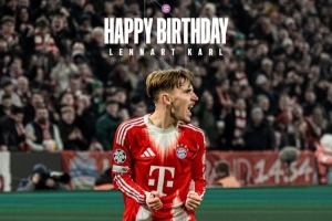 拜仁官方祝卡尔18岁生日快乐，球员至今为拜仁出战31场7球4助