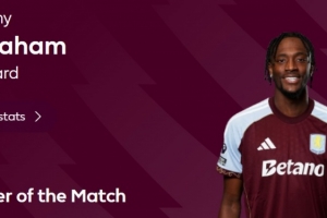 绝平！打进回归英超首球的亚伯拉罕当选维拉1-1利兹联全场最佳