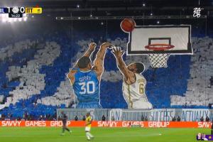 致敬三分GOAT今日沙特国家德比 新月拉库里巨型TIFO渴望3分