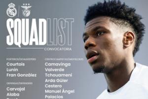 皇马战本菲卡名单：姆巴佩、赫伊森伤缺！维尼修斯、居莱尔在列