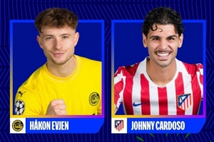 欧冠今日最佳进球候选：埃文森、卡尔多索进球在列