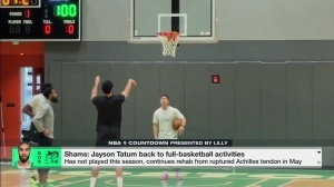 Shams：塔图姆已全程参与5v5对抗训练 何时复出完全尊重本人意愿