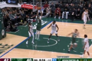 连续轰炸！小波特冲筐双手暴扣&特纳再扣追平打停骑士