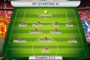 曼晚预测曼联首发：舍什科领衔锋线，姆伯莫+库尼亚+B费先发