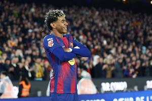 亚马尔西甲95场26球，21世纪五大联赛首位19岁前进球达25的球员