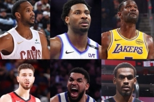 美媒晒九位中锋选Top3！贝弗利：唐斯/阿德巴约/杜伦 申京落选