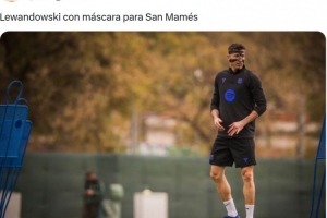 记者晒莱万佩戴面具训练照片，球员正备战对阵毕尔巴鄂竞技