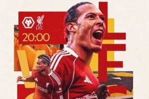 复仇之战！利物浦晒足总杯1/8决赛对阵狼队海报：范戴克领衔