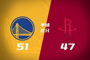 半场战报-勇士51-47领先火箭 梅尔顿10分 谢泼德11分 杜兰特10分
