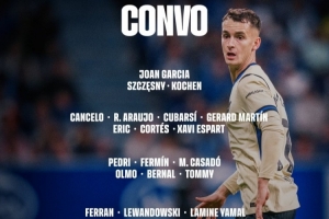 巴萨西甲客战毕巴大名单：佩德里领衔 小将科尔特斯入选