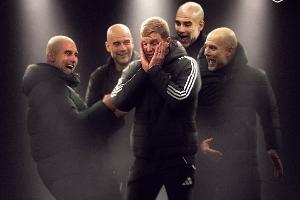 今日趣图：预测欧冠决赛曼城vs纽卡，曼城拿下赛季五杀