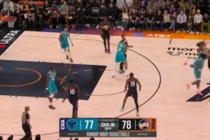 赚到！吉莱斯皮超远三分准压哨出手 造成犯规3罚全中