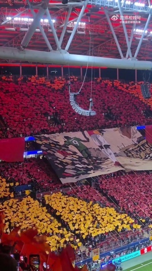 加拉塔萨雷球迷打出Tifo致敬奥斯梅恩已故母亲，球员走向看台感谢