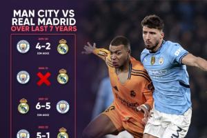 这次鹿死谁手？皇马曼城欧冠历史交手15场，淘汰赛皇马4胜曼城2胜