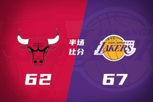 湖人半场67-62领先公牛 东契奇24+8+4 艾顿16+8 詹姆斯复出5中1