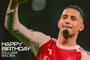 萨利巴迎来25岁生日，阿森纳社媒祝福：生日快乐，萨利巴