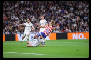 马竞社媒晒德比战略伦特被铲倒照片：等待西班牙足协裁判评议