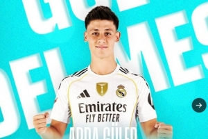 实至名归！官方：居莱尔68米吊射当选西甲3月最佳进球