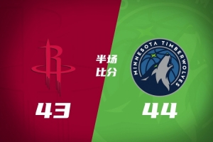 半场战报-森林狼44-43火箭 麦丹10分 小史密斯11+5 杜兰特11中2